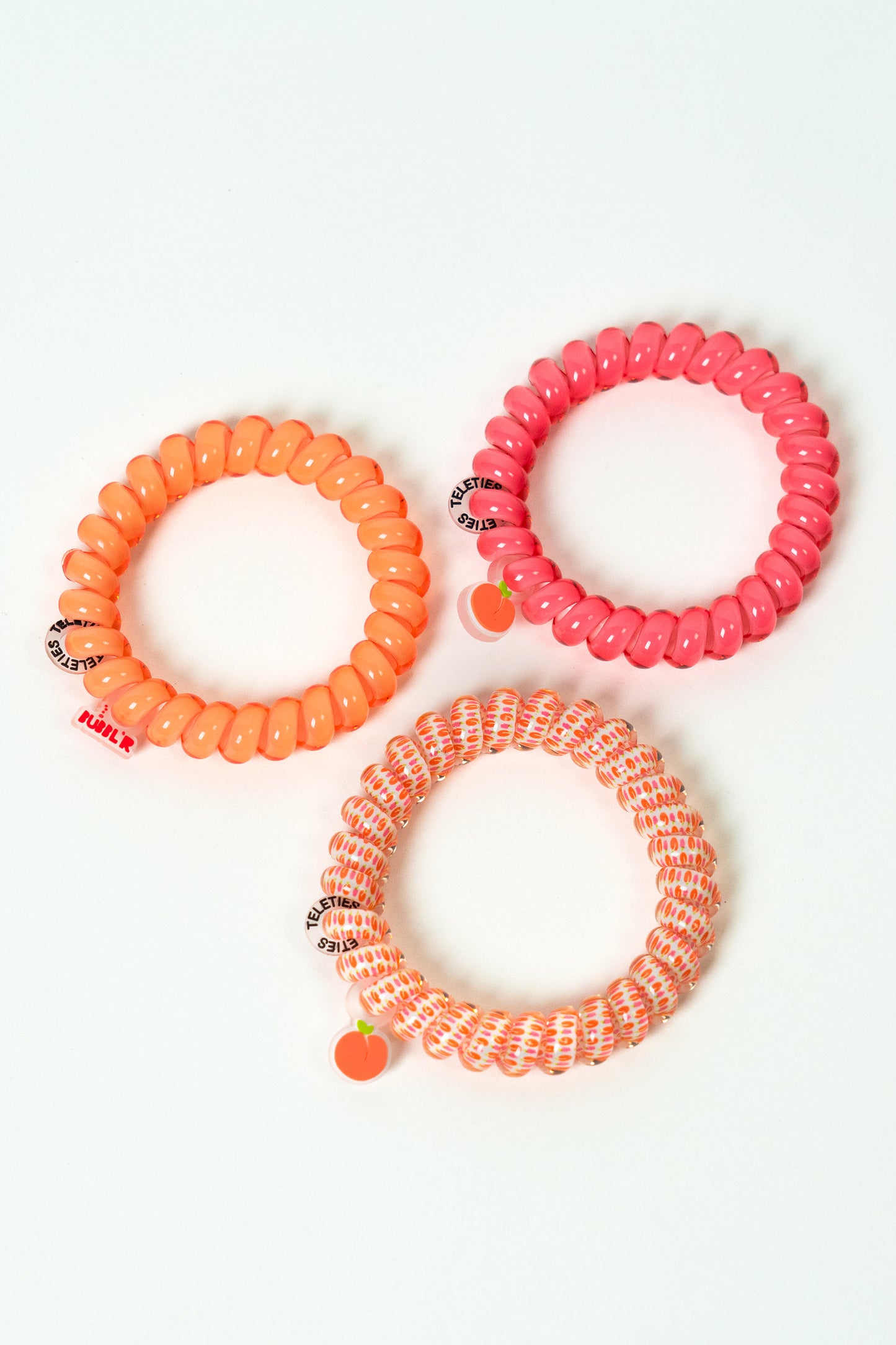 pretty in peach BUBBL'R X Teletie 3-pack hair tie