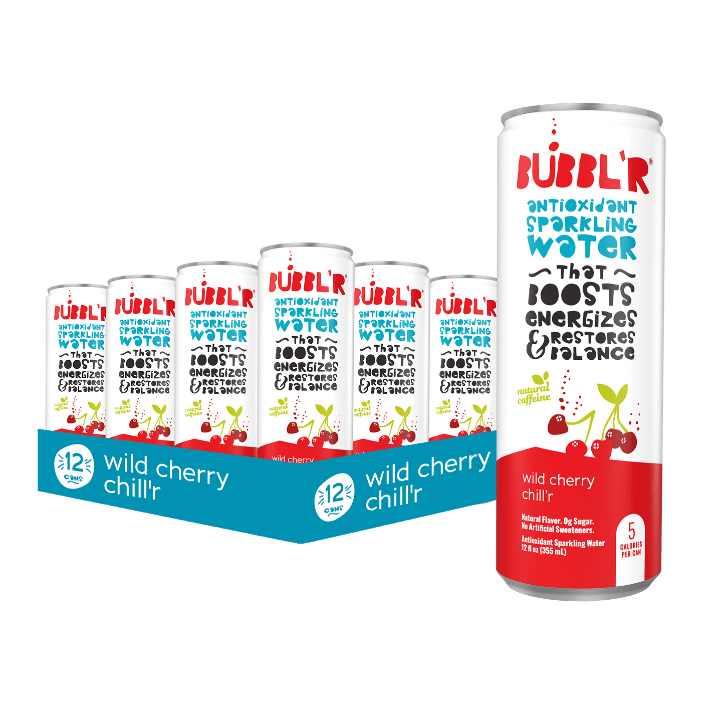 wild cherry flavor 12 pack of bubbl'r cans
