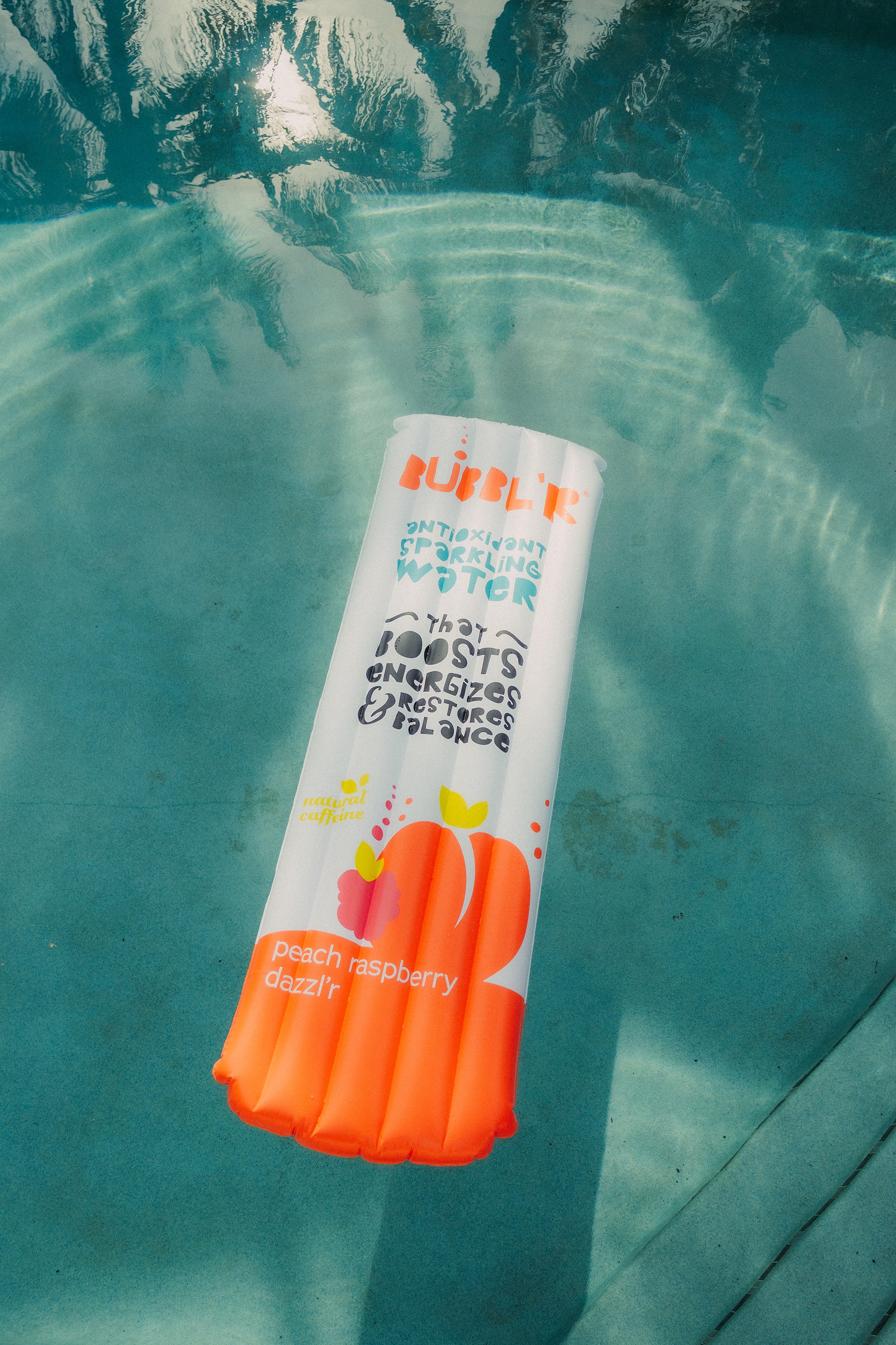 BUBBL'R inflatable pool float - peach raspberry dazzl'r – drinkbubbl'rstore