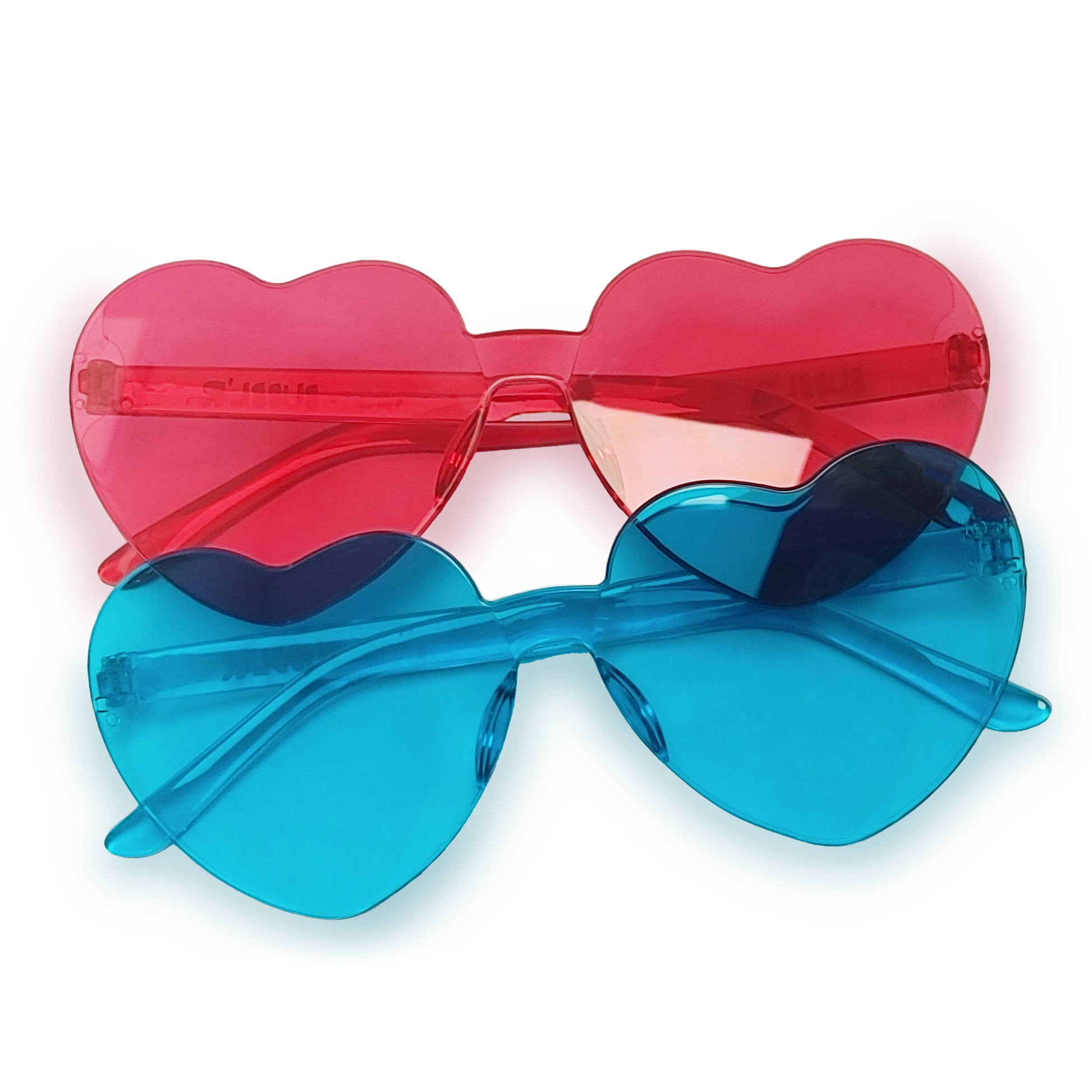 Blue heart shaped sunglasses sales