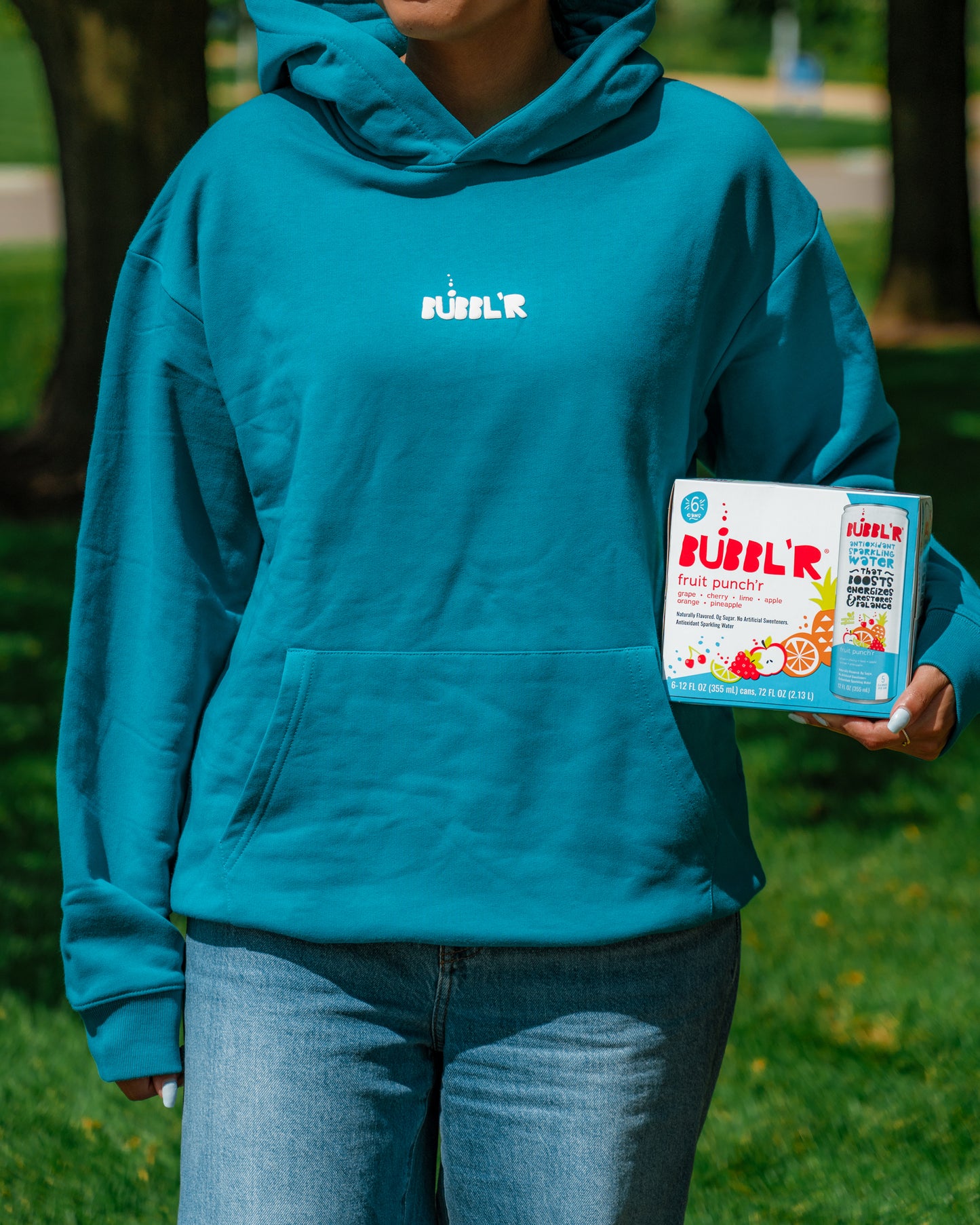 BUBBL'R roll with the punch'r hoodie - blue
