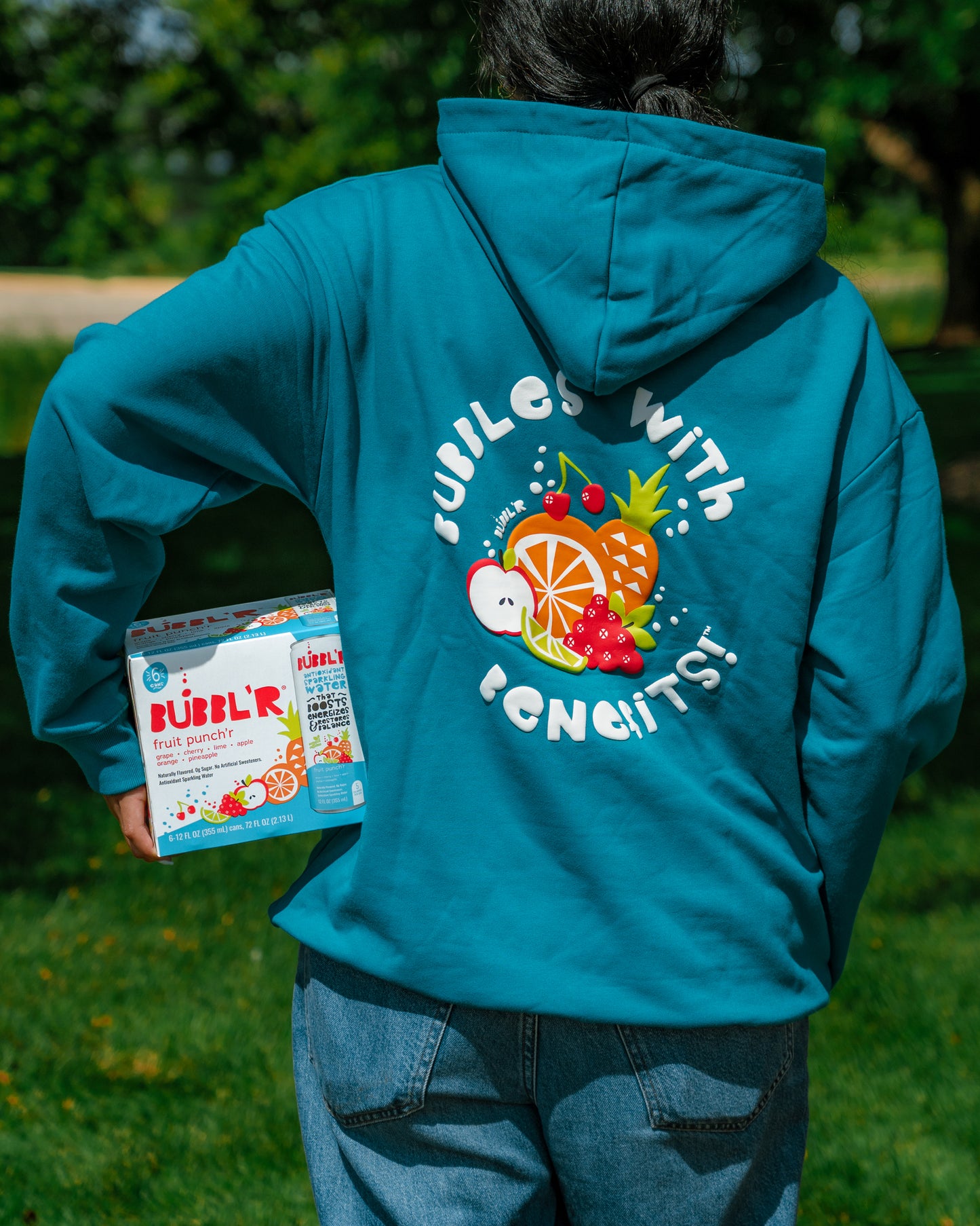 BUBBL'R roll with the punch'r hoodie - blue