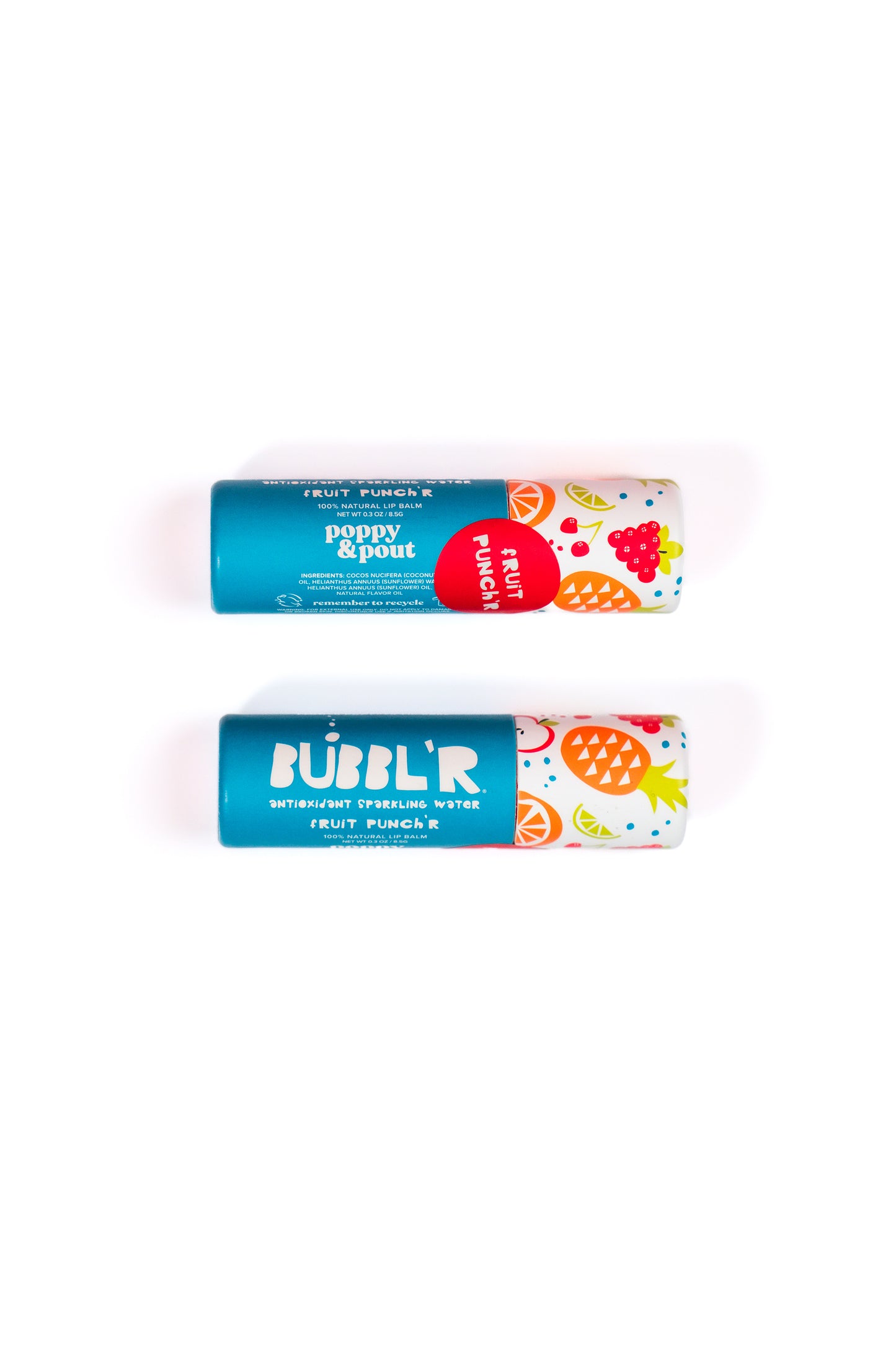 BUBBL’R x Poppy & Pout Lip Balm 2-Pack (fruit punch’r)