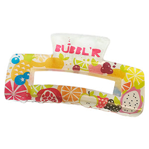 translucent hair clip with fruit motifs